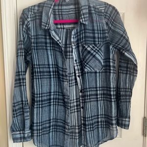 Lucky Brand Blue Plaid Button Down  Sz S P